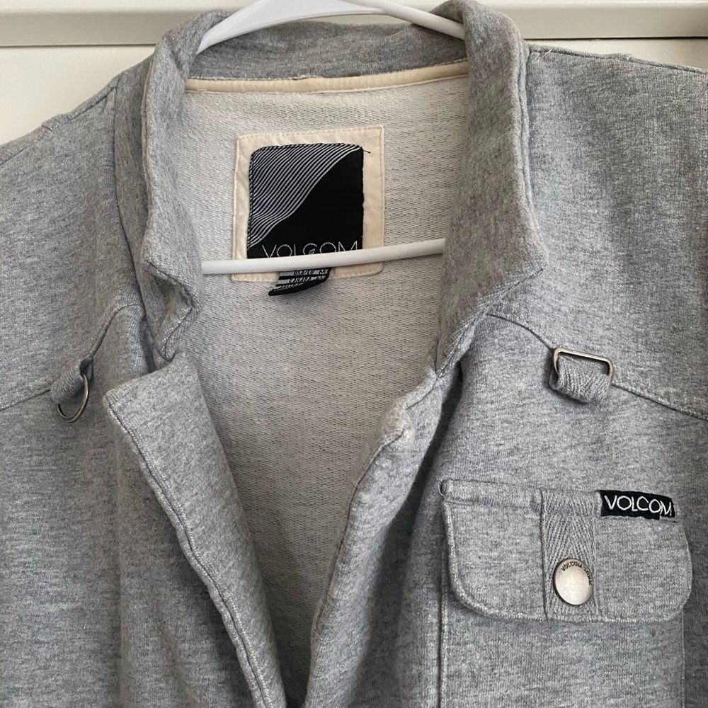 Volcom Light Gray Button-Up Knit Jacket size medium - Picture 6 of 6